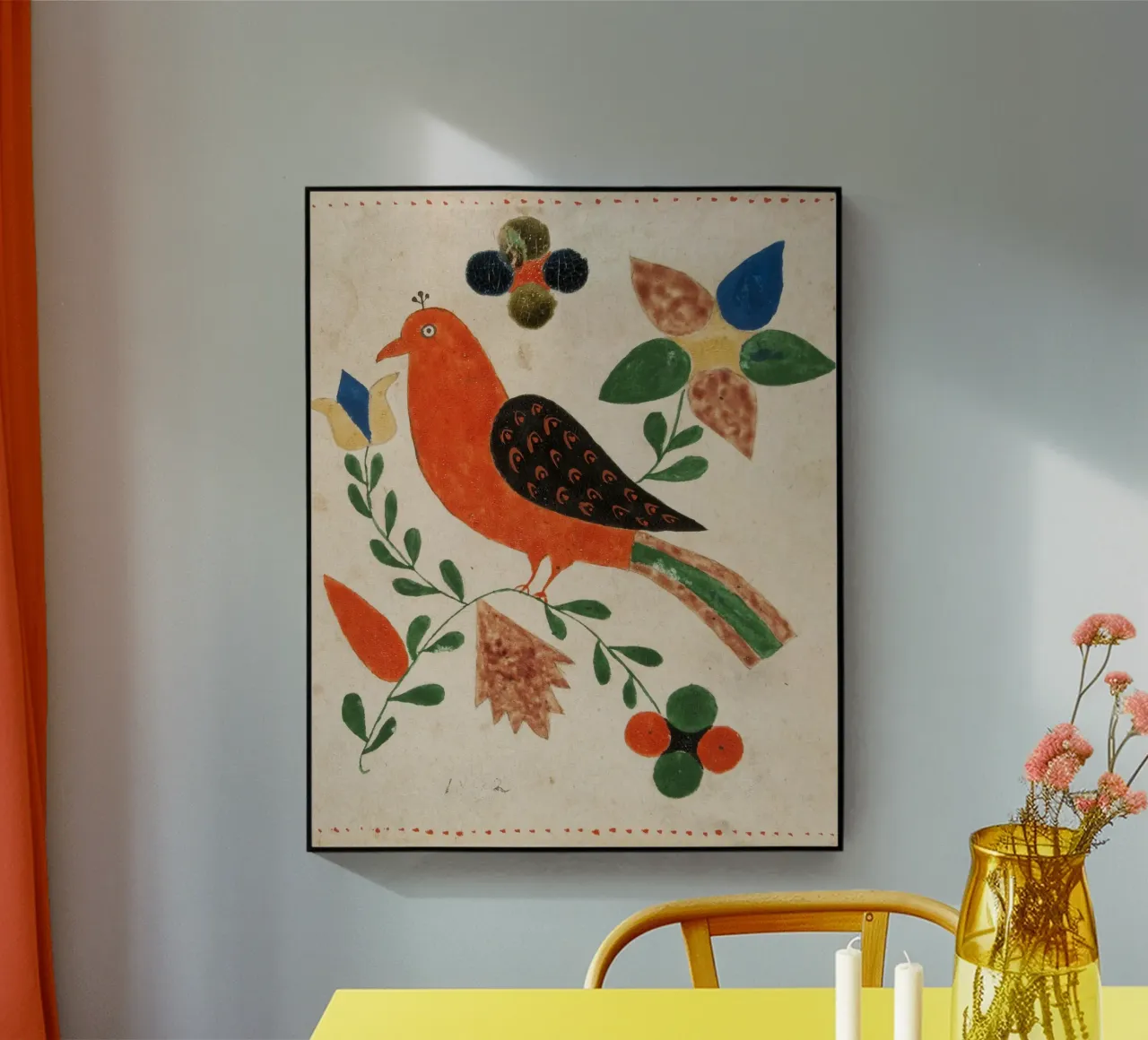 Bird Facing Left on Flowering plexiglass da vintageshop