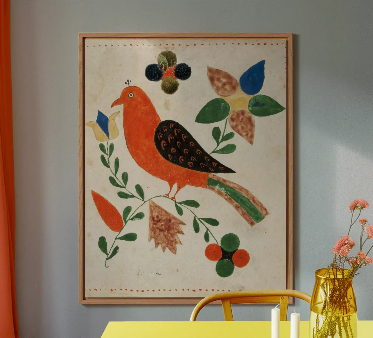 Bird Facing Left on Flowering alluminio dibond da vintageshop