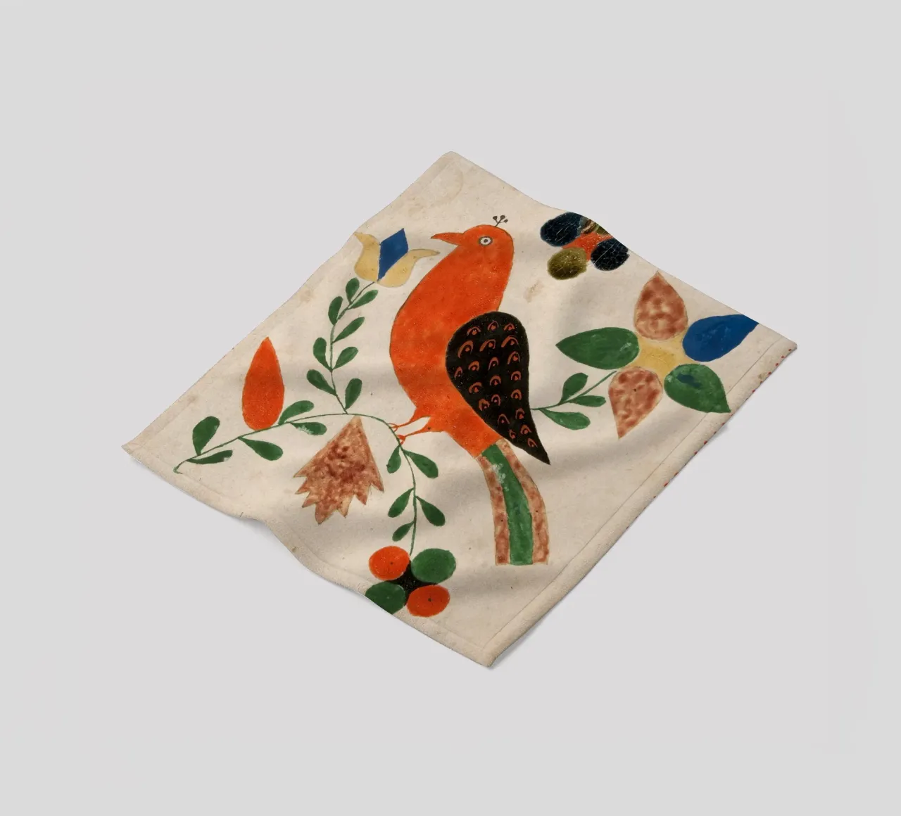 Bird Facing Left on Flowering coperta in pile da vintageshop