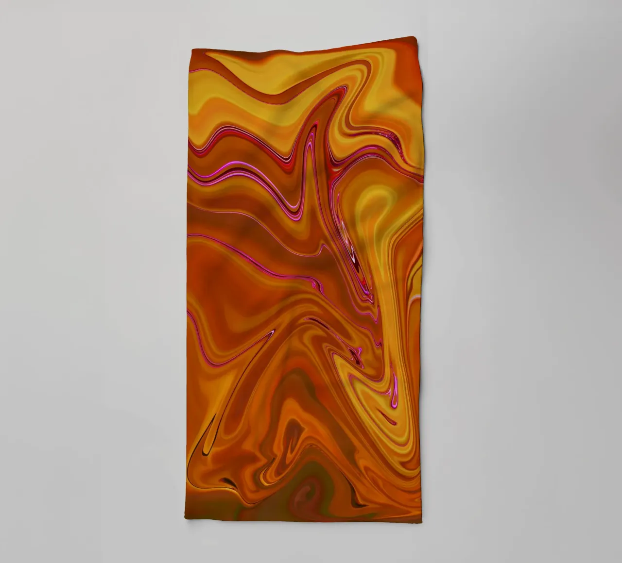 Abstract dynamic pattern in yellow, orange and purple. towel by Something for you