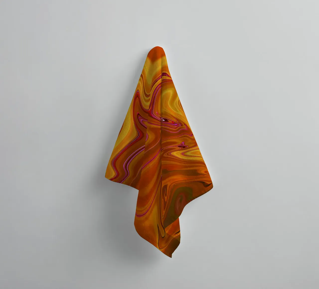Abstraktes dynamisches Muster in gelb, orange und lila. Handtuch von Something for you