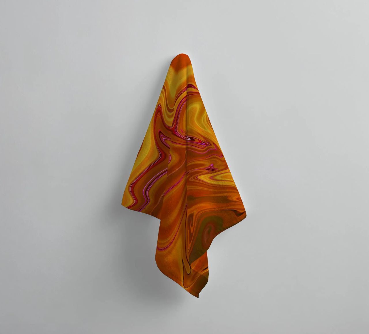 Abstract dynamic pattern in yellow, orange and purple. towel by Something for you