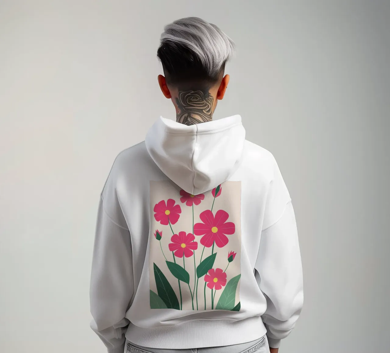 Poster floreale minimalista scandinavo felpa con cappuccio da Bloom And Brush