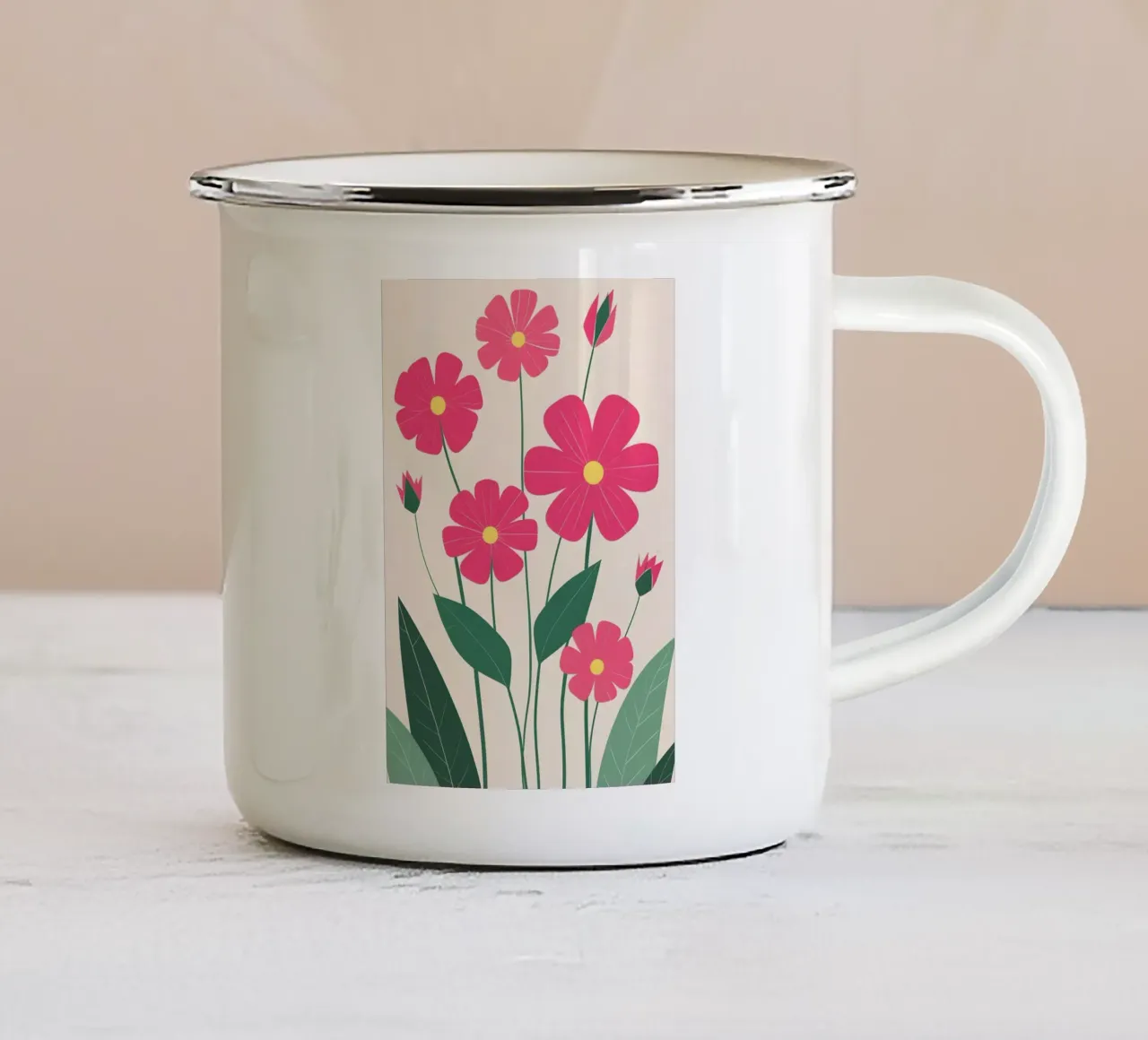 Poster floreale minimalista scandinavo tazza in smalto da Bloom And Brush