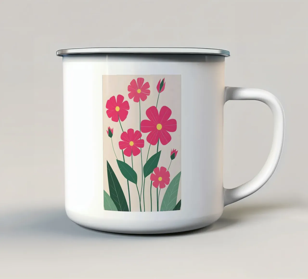 Poster floreale minimalista scandinavo tazza in smalto da Bloom And Brush