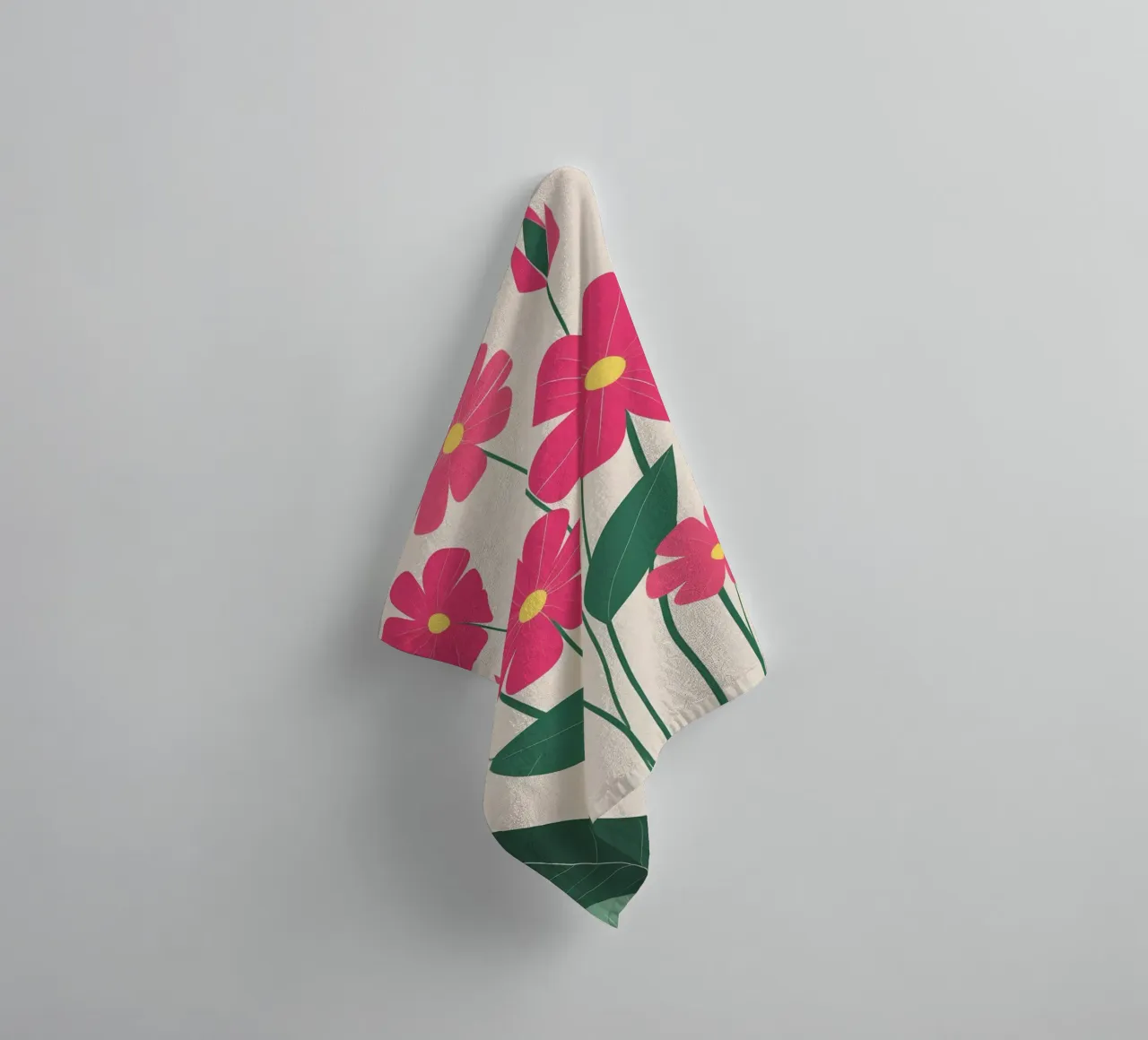 Poster floreale minimalista scandinavo asciugamano da bagno da Bloom And Brush