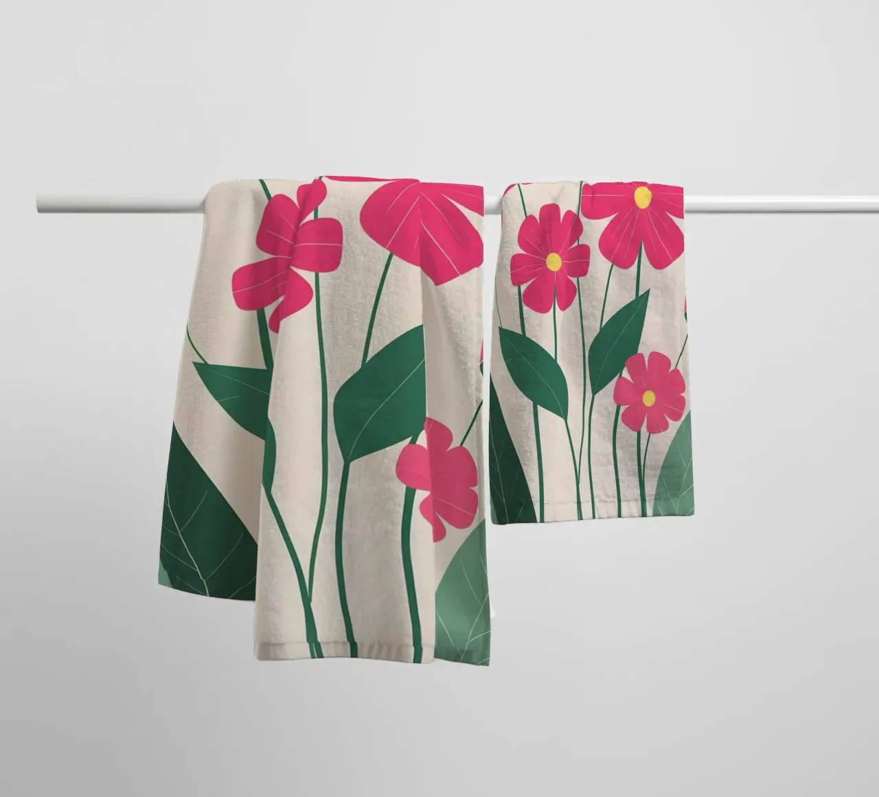 Poster floreale minimalista scandinavo asciugamano da bagno da Bloom And Brush
