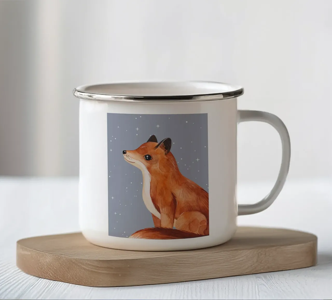 Fuchs und Sterne tazza in smalto da Ohkimiko