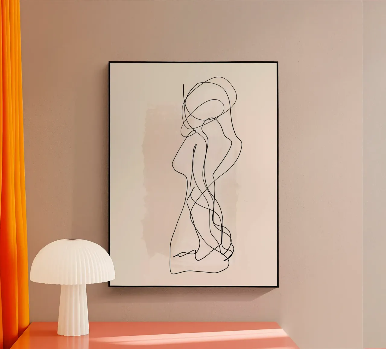As One | Minimal Abstract Line Drawing plexiglass da sabidussi