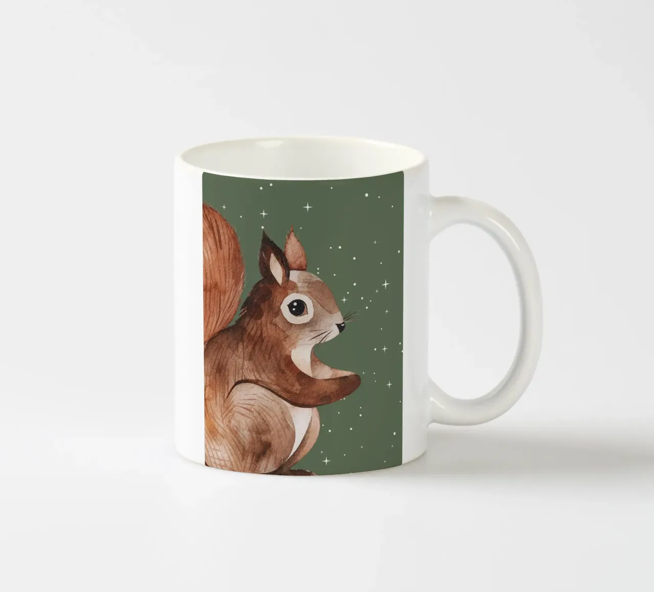 Eichhörnchen mit Sternen tazza in ceramica da Ohkimiko