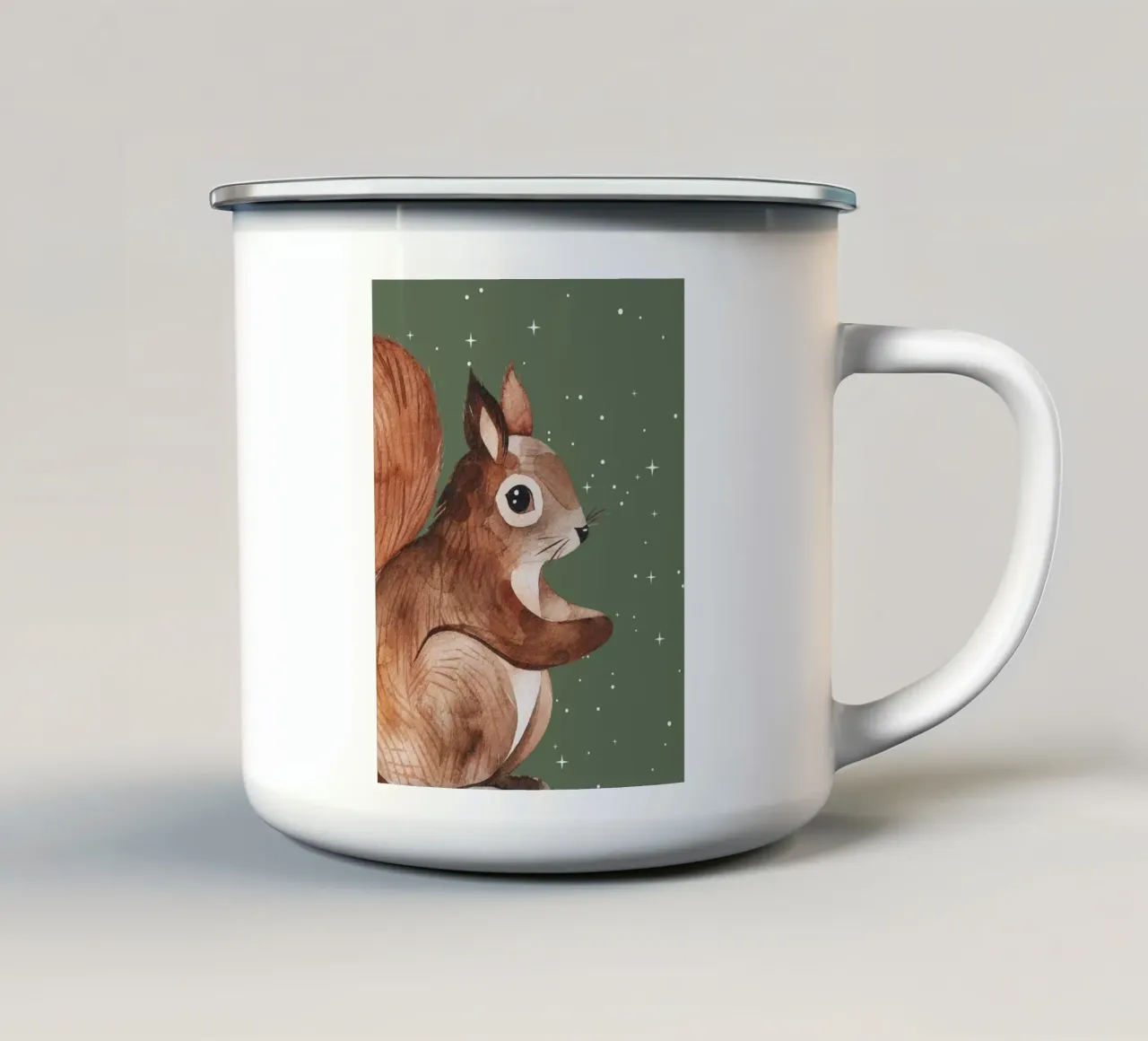 Eichhörnchen mit Sternen tazza in smalto da Ohkimiko