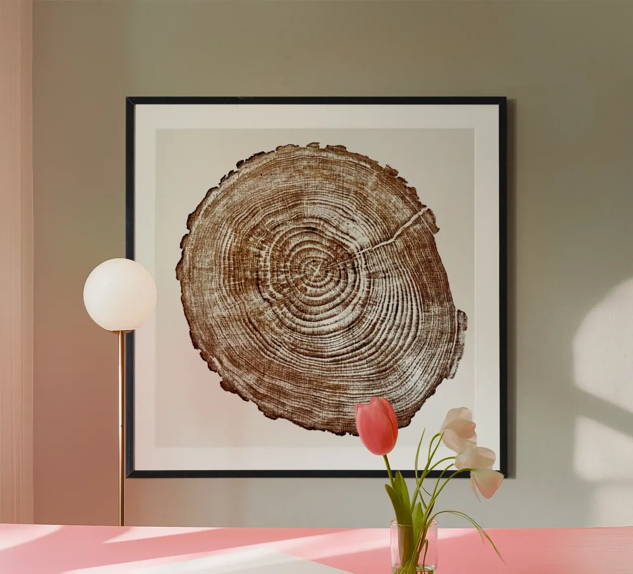 Anelli dell'albero fetta di legno carta hahnemühle da TAKU + TAKU