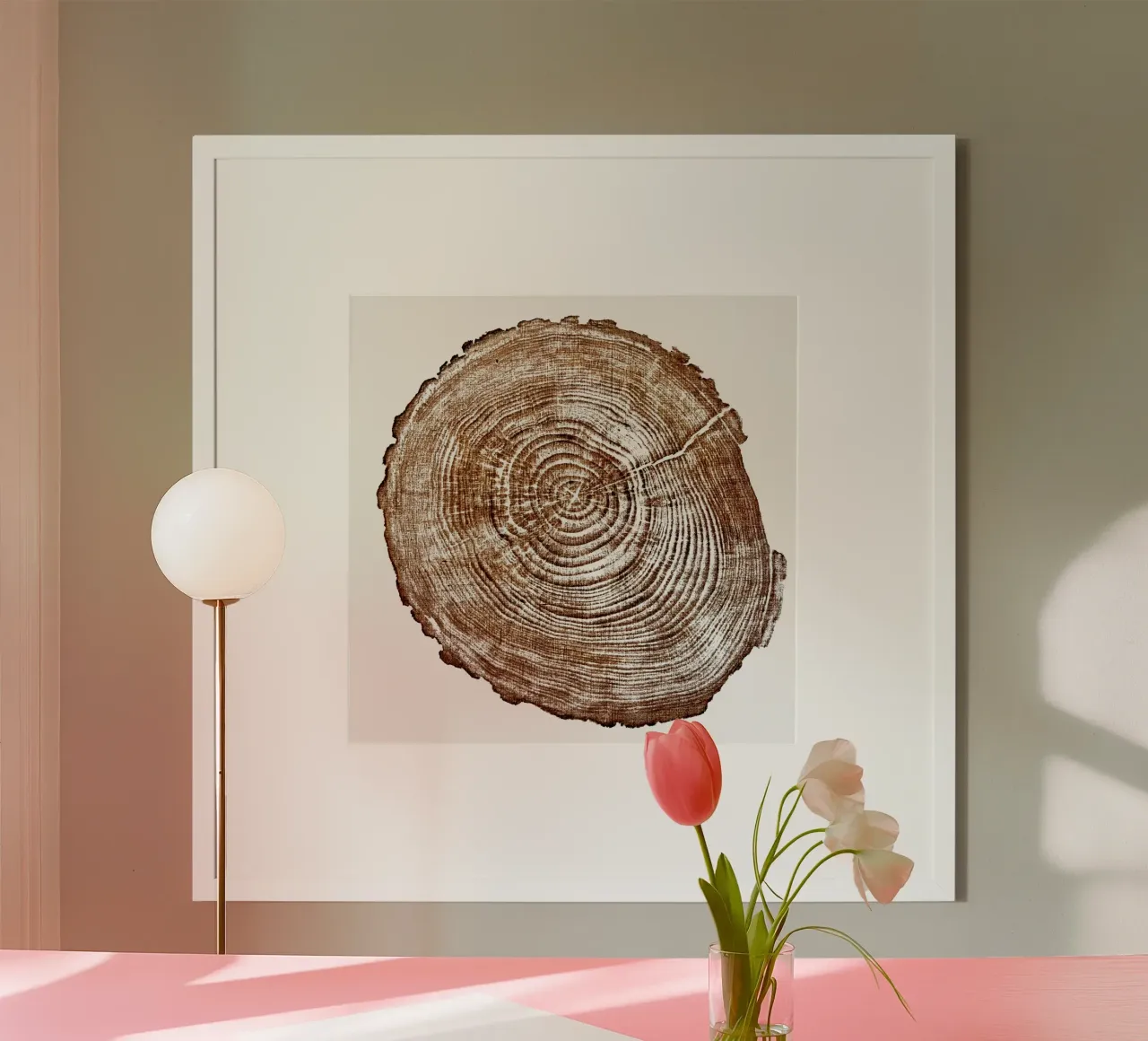 Anelli dell'albero fetta di legno carta hahnemühle da TAKU + TAKU