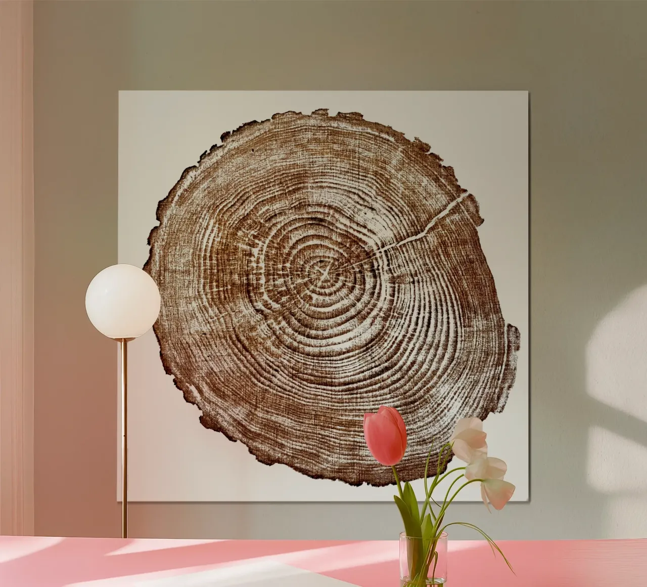 Anelli dell'albero fetta di legno carta hahnemühle da TAKU + TAKU
