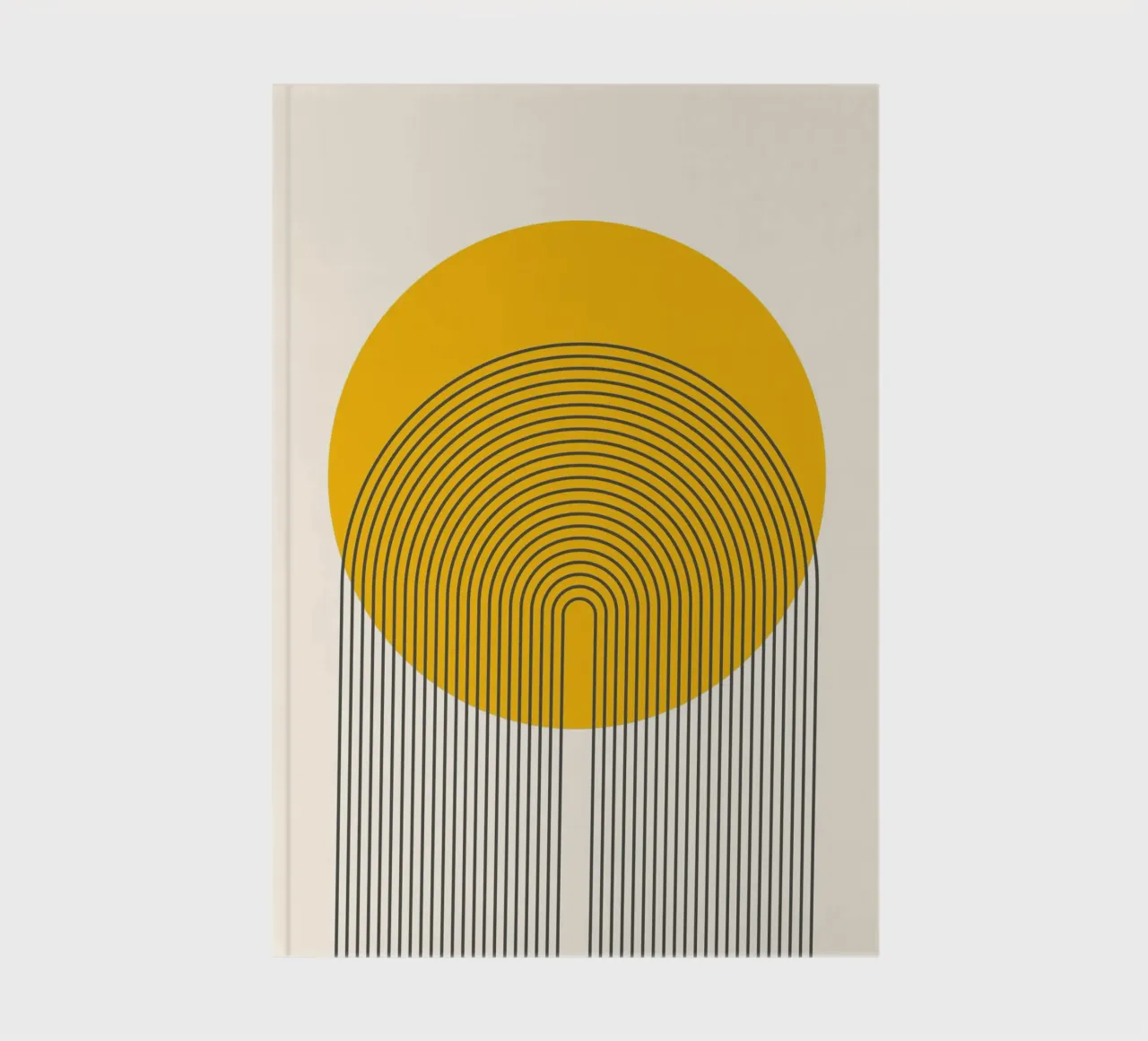 Minimal Sun Geometric Art Print notebook by Cozy Vibes