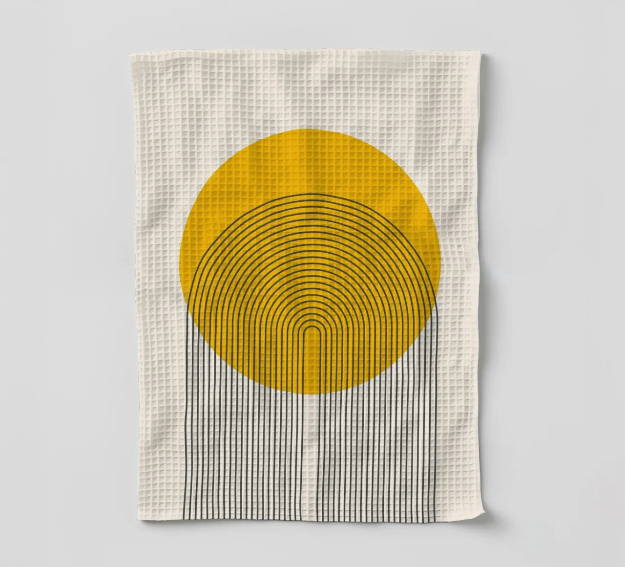 Minimal Sun Geometric Art Print torchon de Cozy Vibes