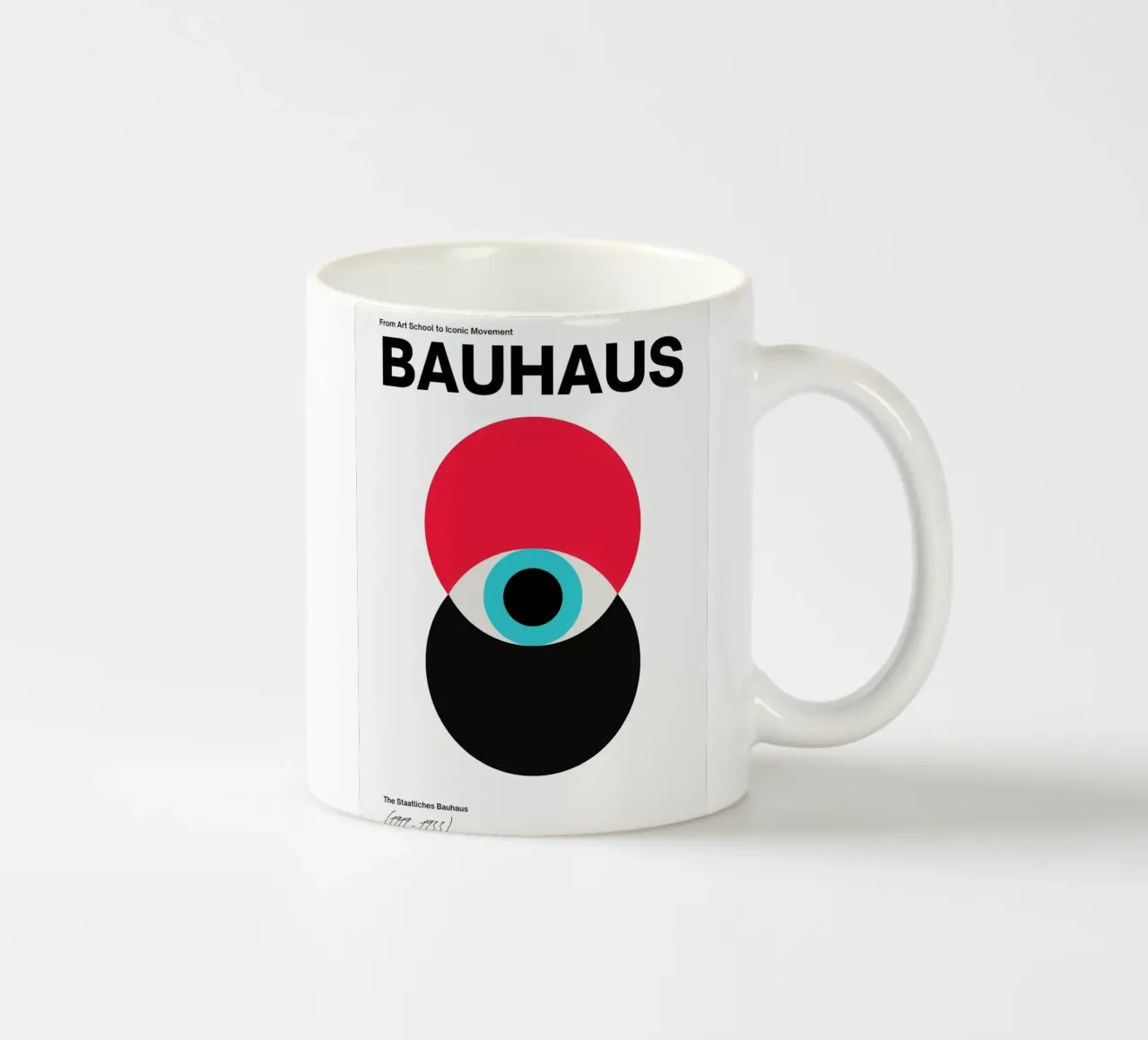 Bauhaus abstracte cirkels print keramische mok van Cozy Vibes