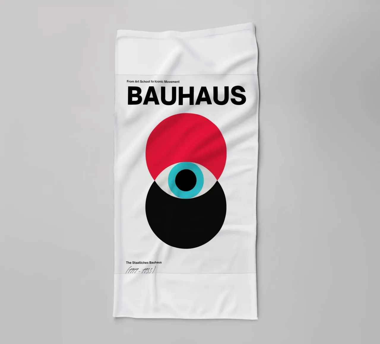 Bauhaus Abstract Circles Print towel by Cozy Vibes