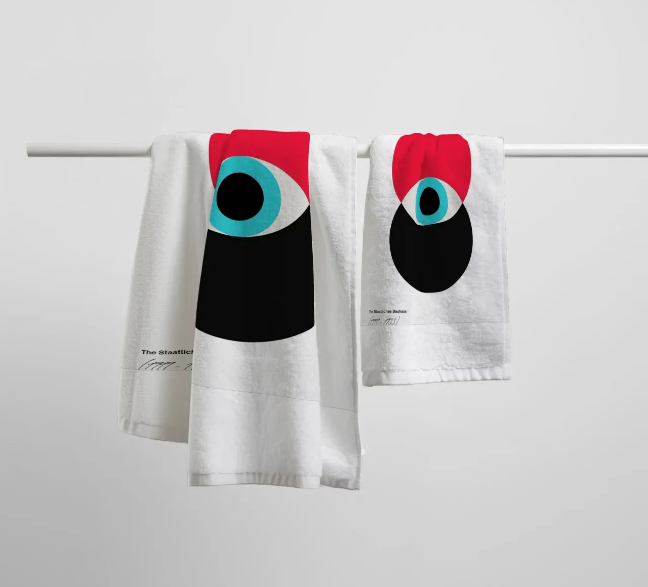 Bauhaus Abstract Circles Print towel by Cozy Vibes