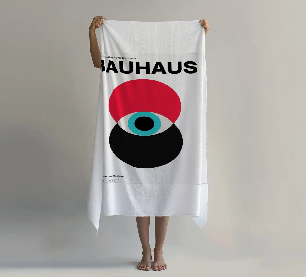 Bauhaus abstracte cirkels print strandhanddoek van Cozy Vibes