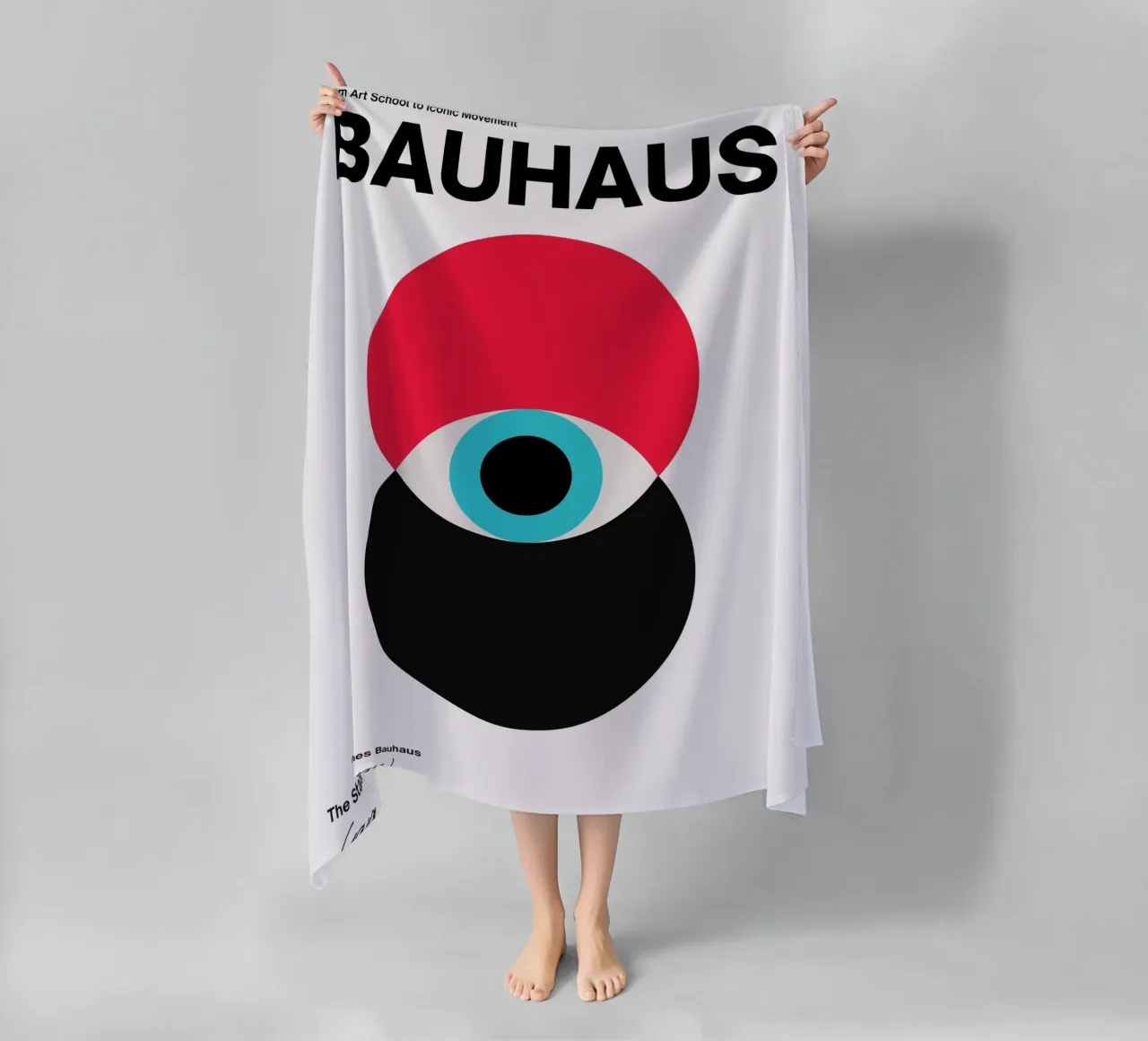 Bauhaus abstracte cirkels print strandhanddoek van Cozy Vibes