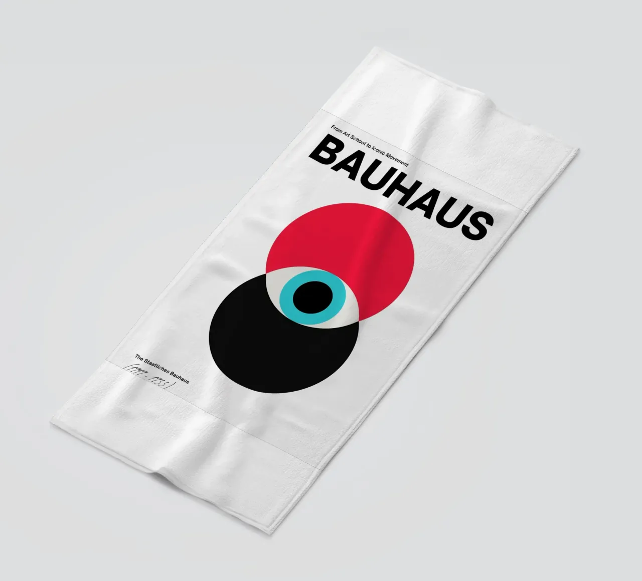 Bauhaus abstracte cirkels print strandhanddoek van Cozy Vibes