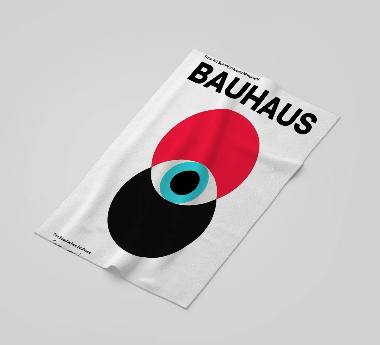 Bauhaus abstracte cirkels print strandhanddoek van Cozy Vibes