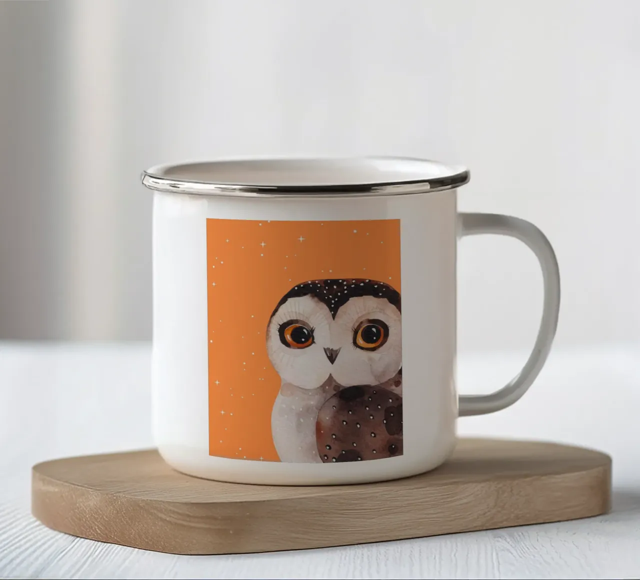 Eule mit Sternen tazza in smalto da Ohkimiko