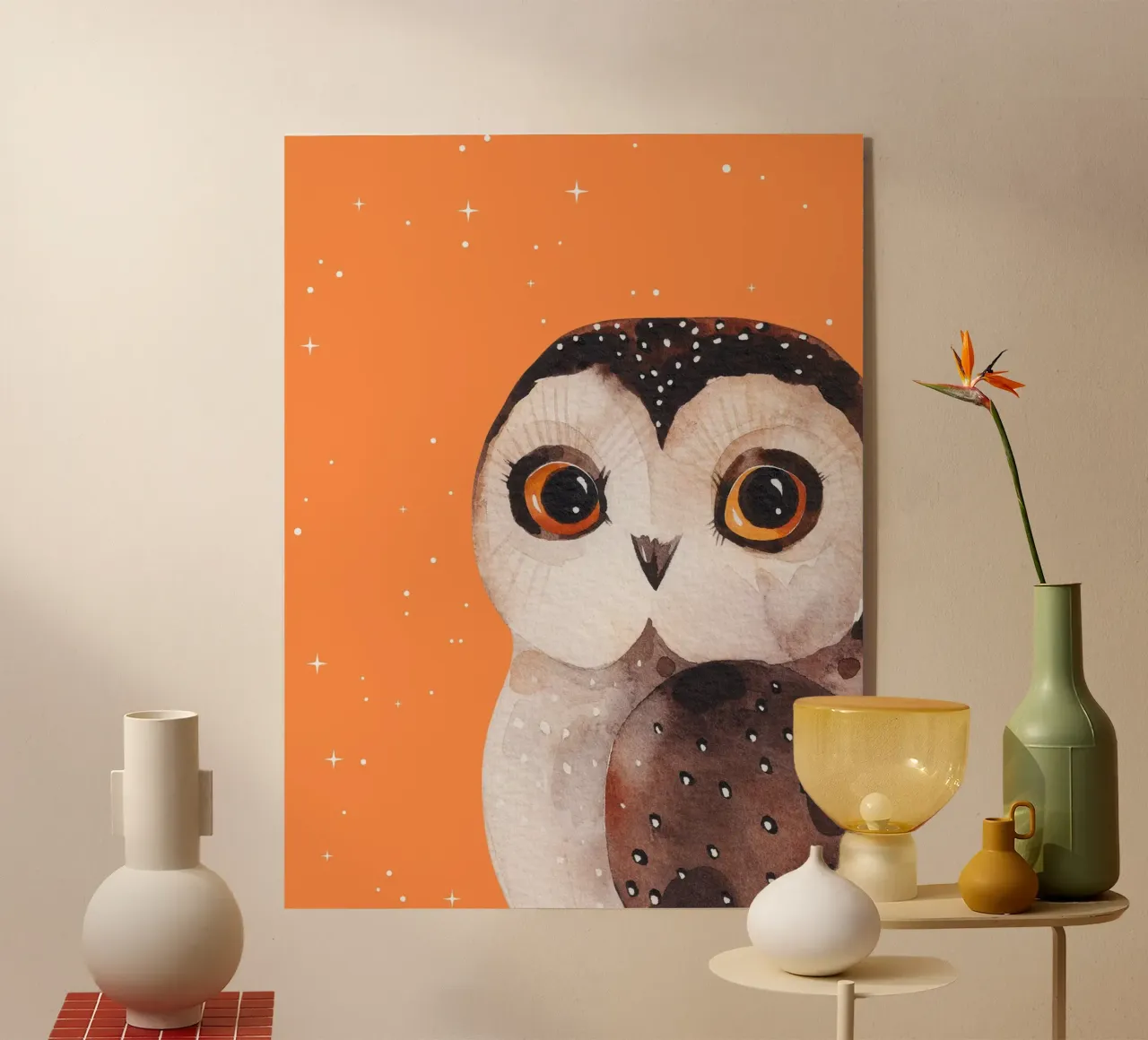 Eule mit Sternen plexiglass da Ohkimiko