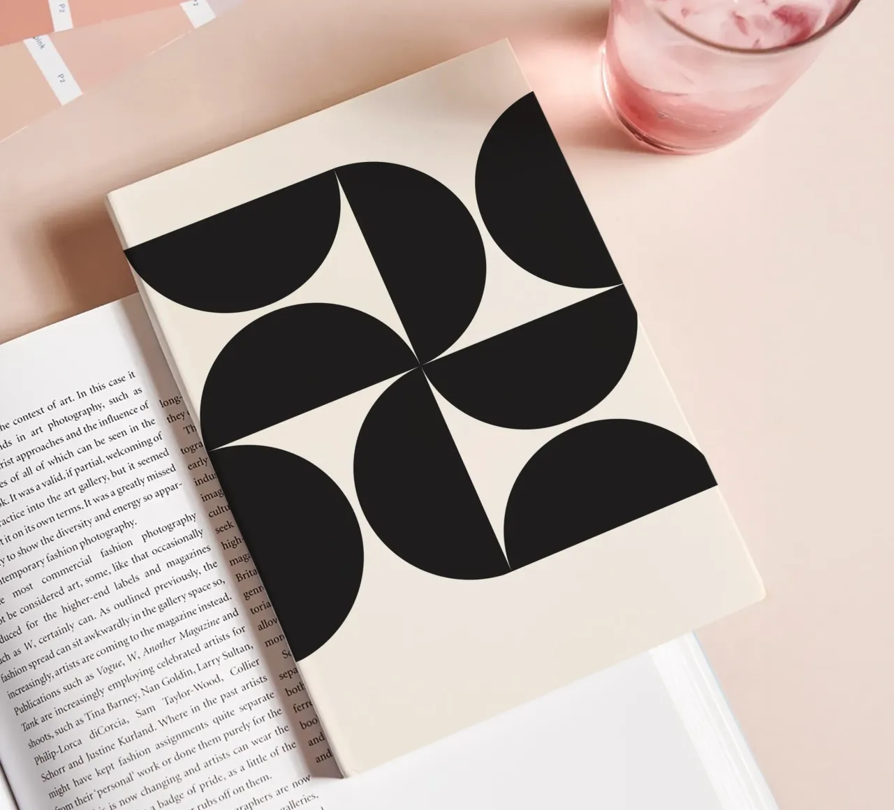 Minimal Bauhaus Geometry Print notebook by Cozy Vibes