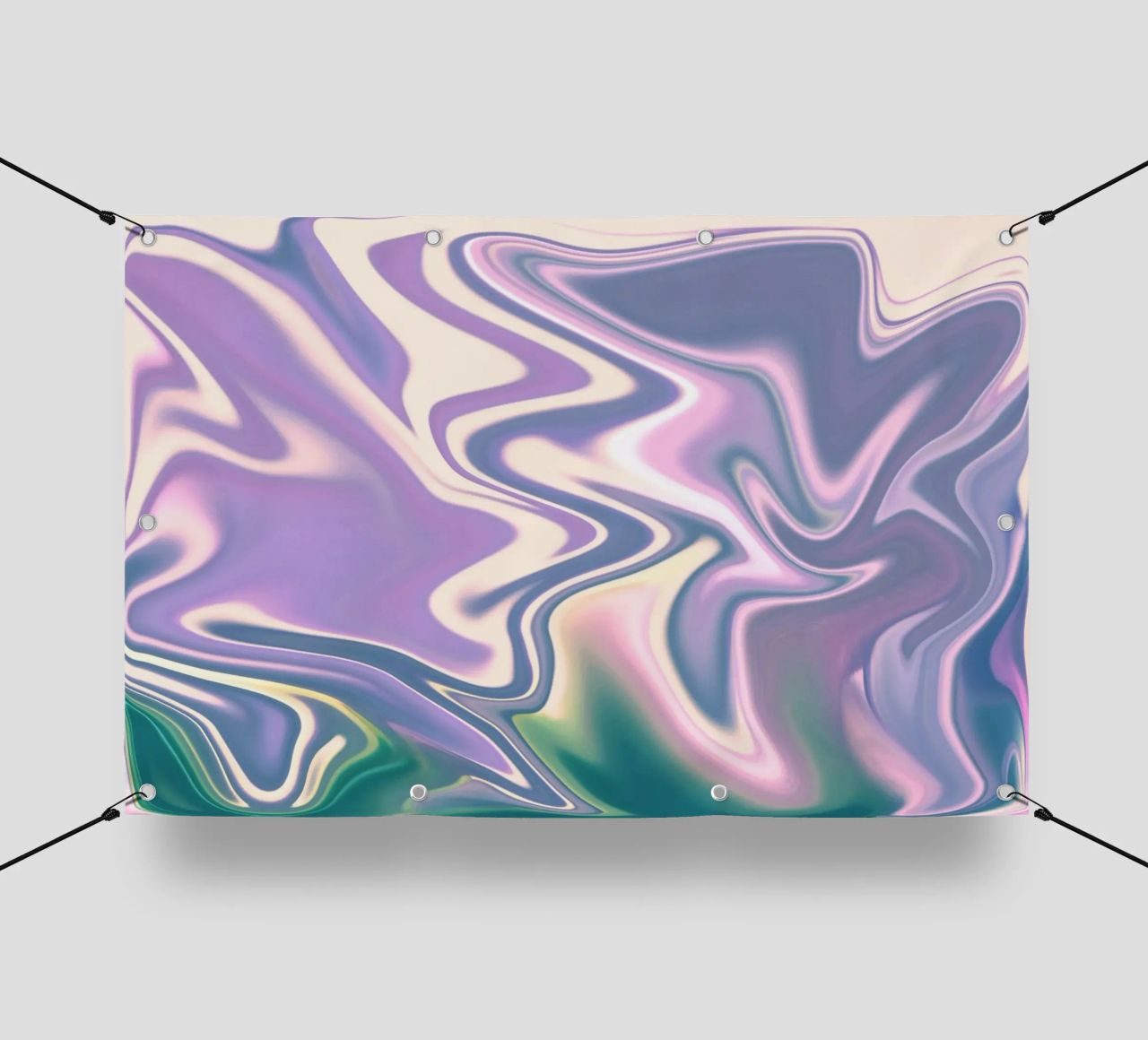 Disegno astratto dinamico in bianco, blu, viola e verde. telo in pvc da Something for you