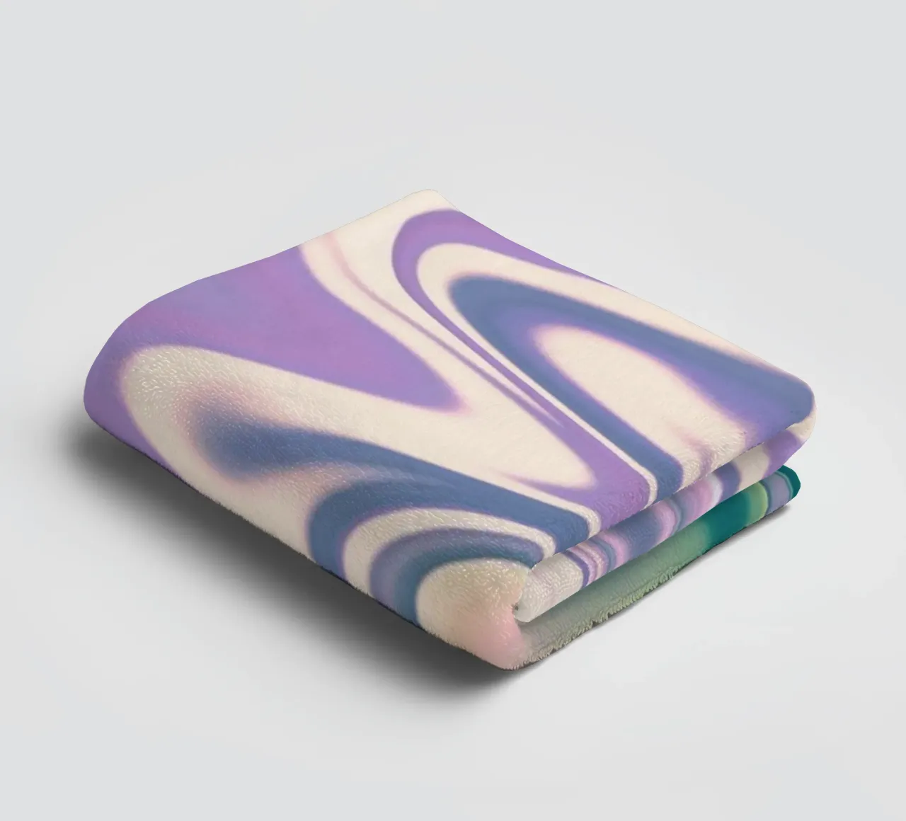 Disegno astratto dinamico in bianco, blu, viola e verde. asciugamano da bagno da Something for you