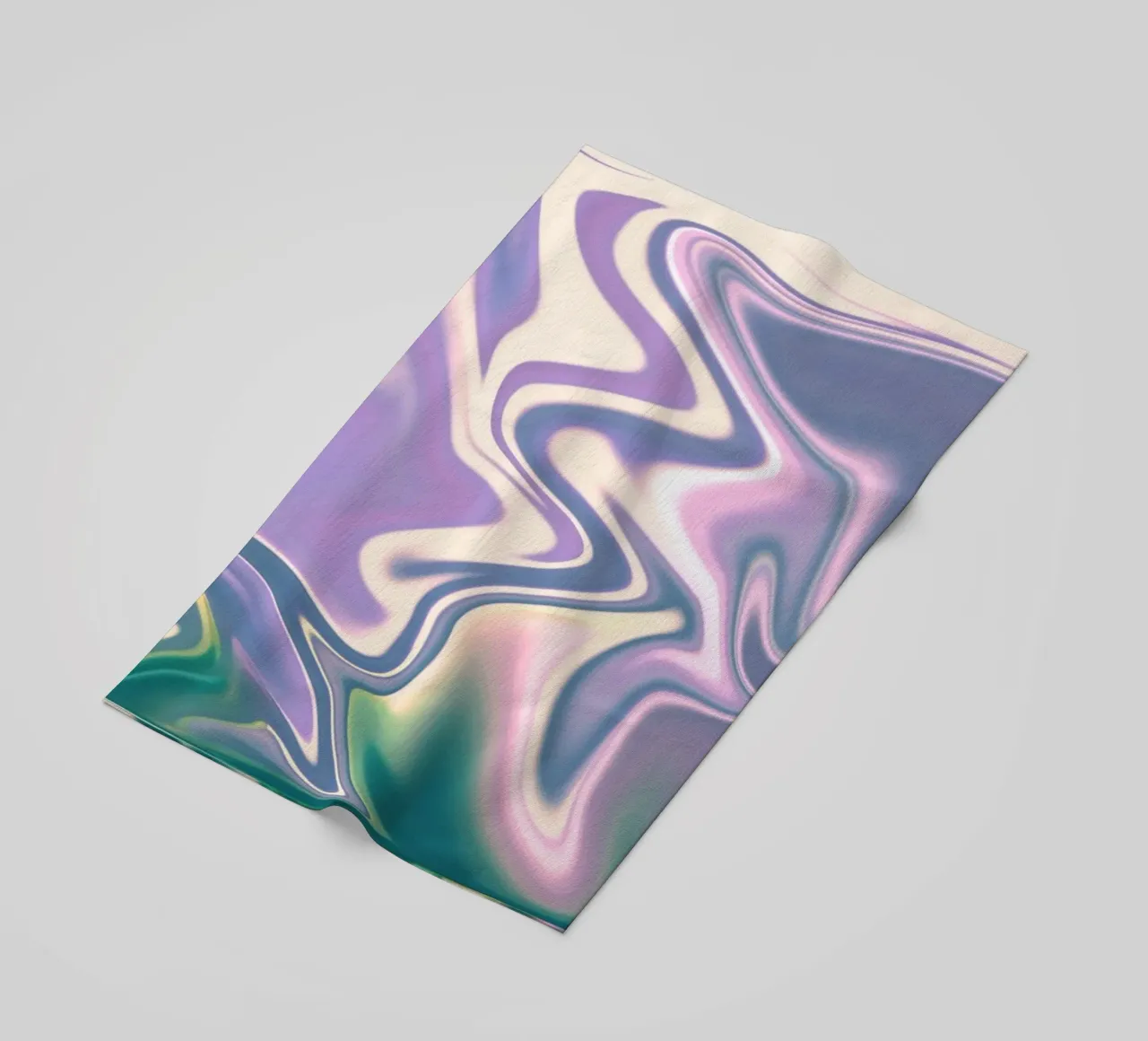 Abstract dynamic pattern in white, blue, purple and green. beach towel by Something for you
