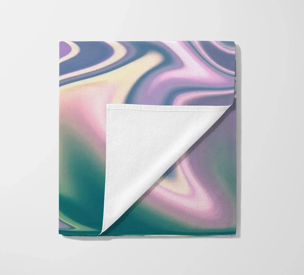 Abstract dynamic pattern in white, blue, purple and green. beach towel by Something for you
