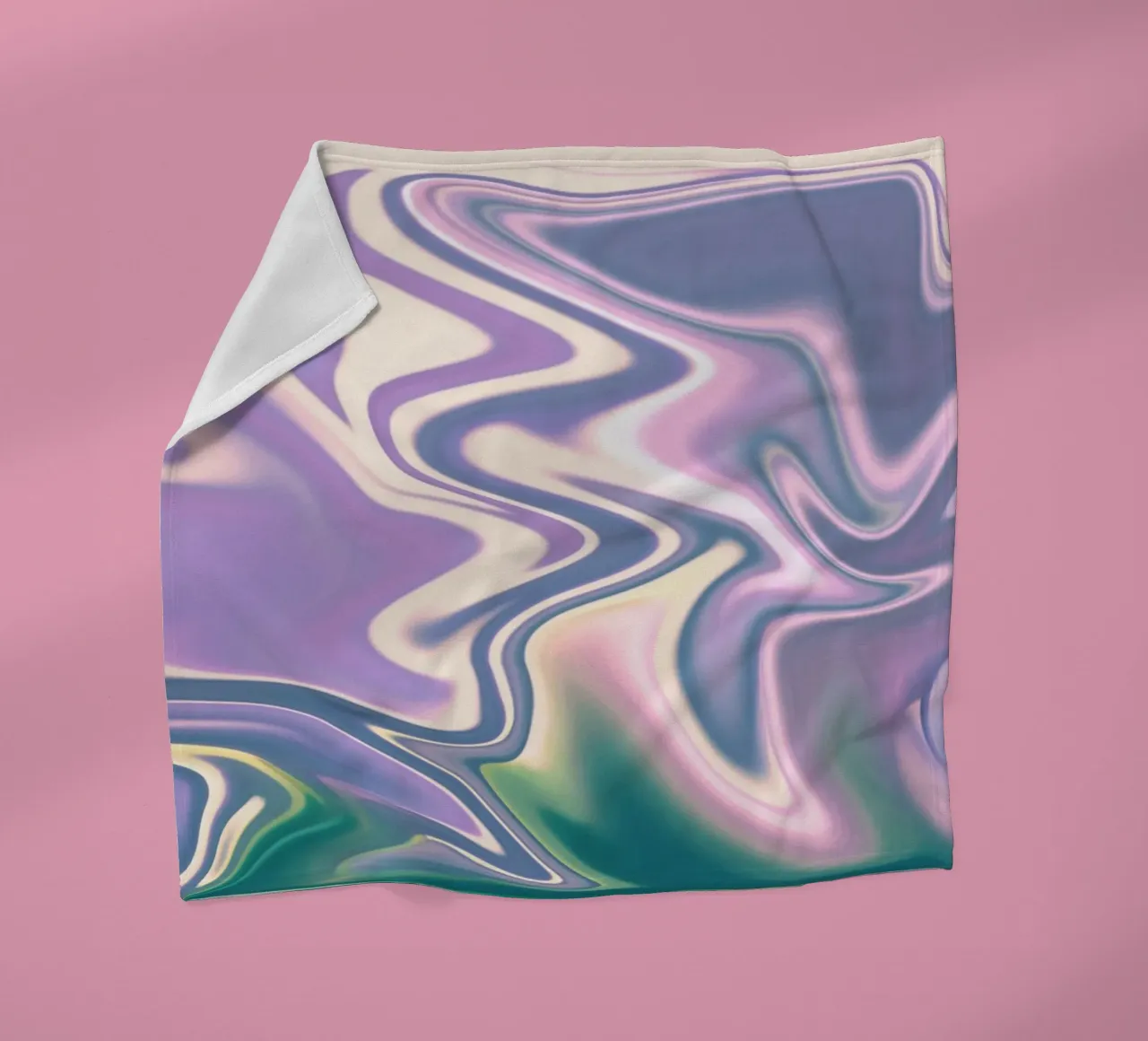 Abstract dynamic pattern in white, blue, purple and green. fleece blanket by Something for you
