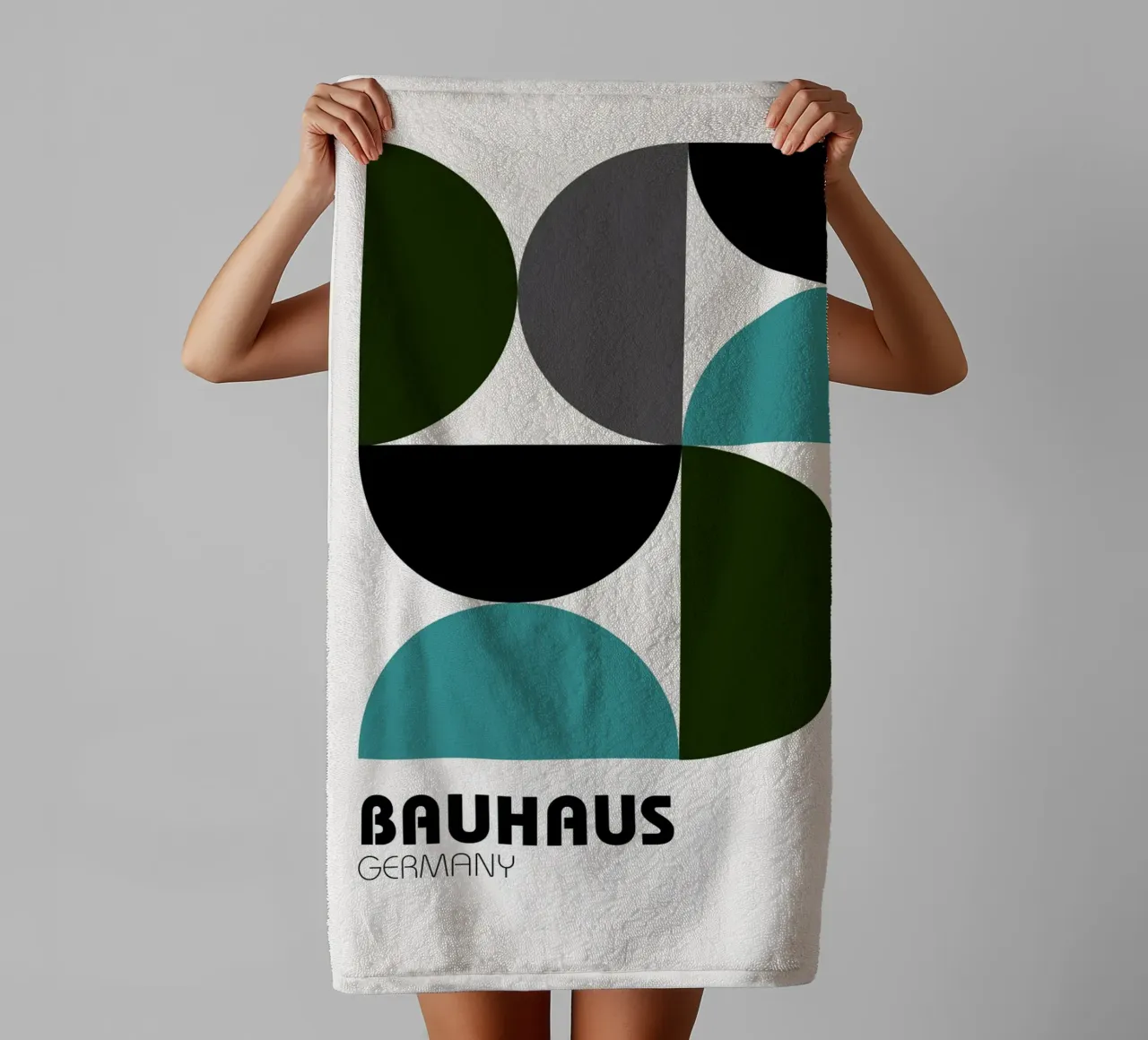 Bauhaus Geometry - Modern Abstract Art Print towel by Cozy Vibes
