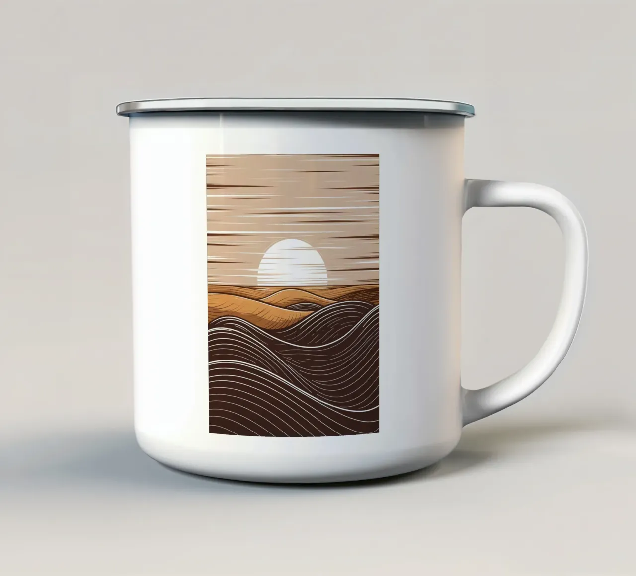 Tramonto nel deserto tazza in smalto da Artistic-shop