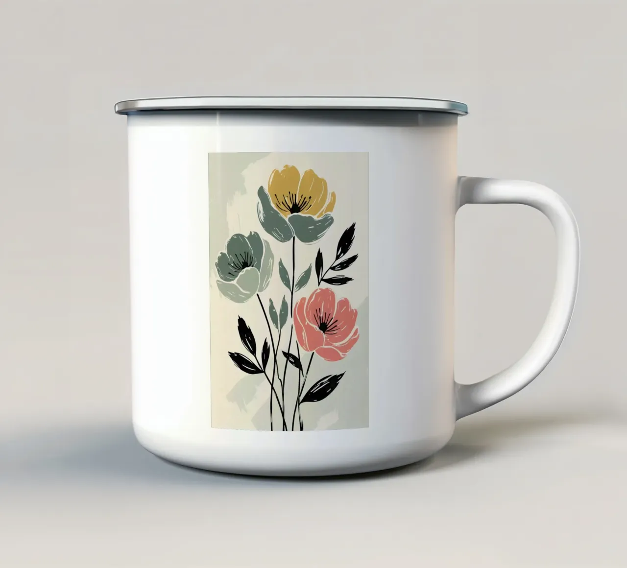 Pittura floreale digitale minimalista tazza in smalto da Bloom And Brush