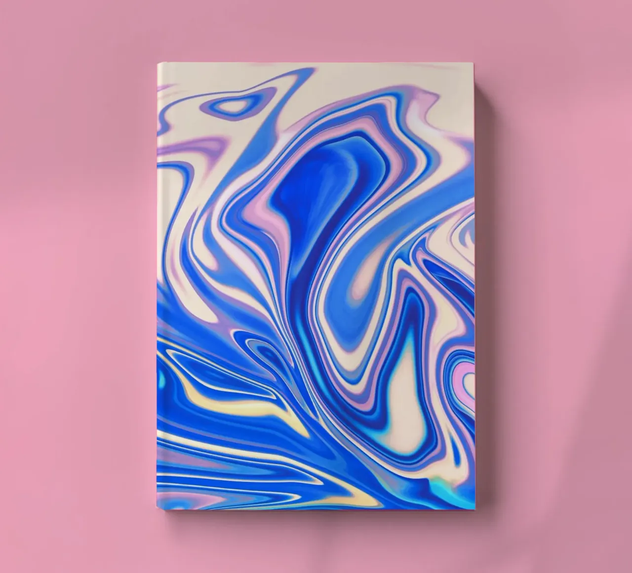 Motivo dinamico astratto in bianco, blu e rosa. diario da Something for you