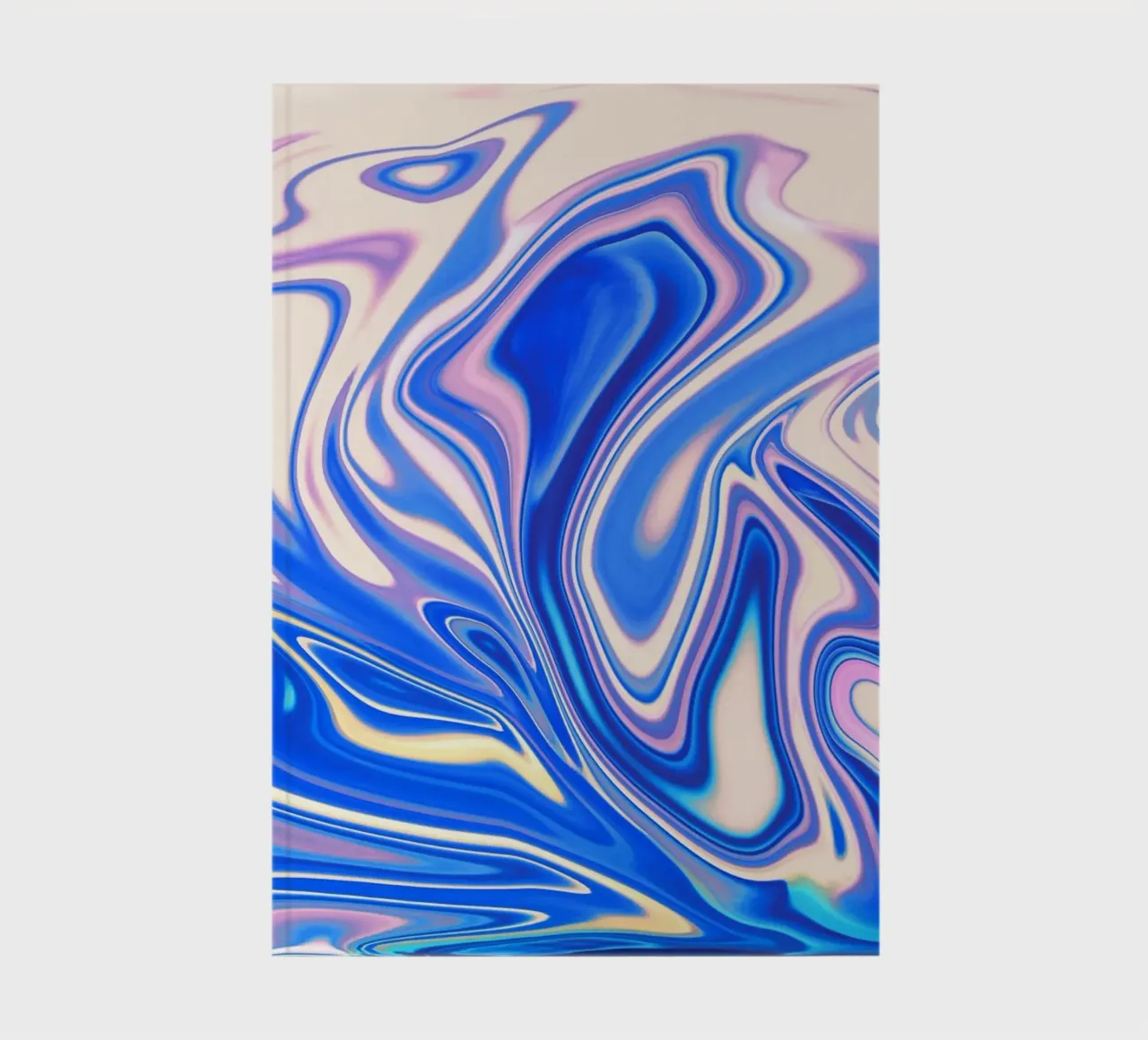 Motif dynamique abstrait en blanc, bleu et rose. carnet de notes de Something for you