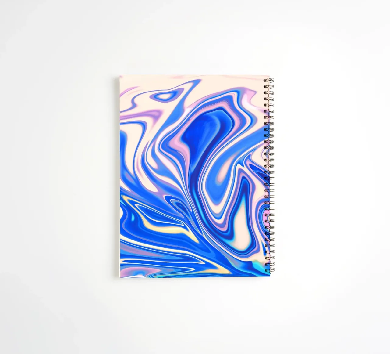 Abstract dynamic pattern in white, blue and pink. spiral notebook by Something for you
