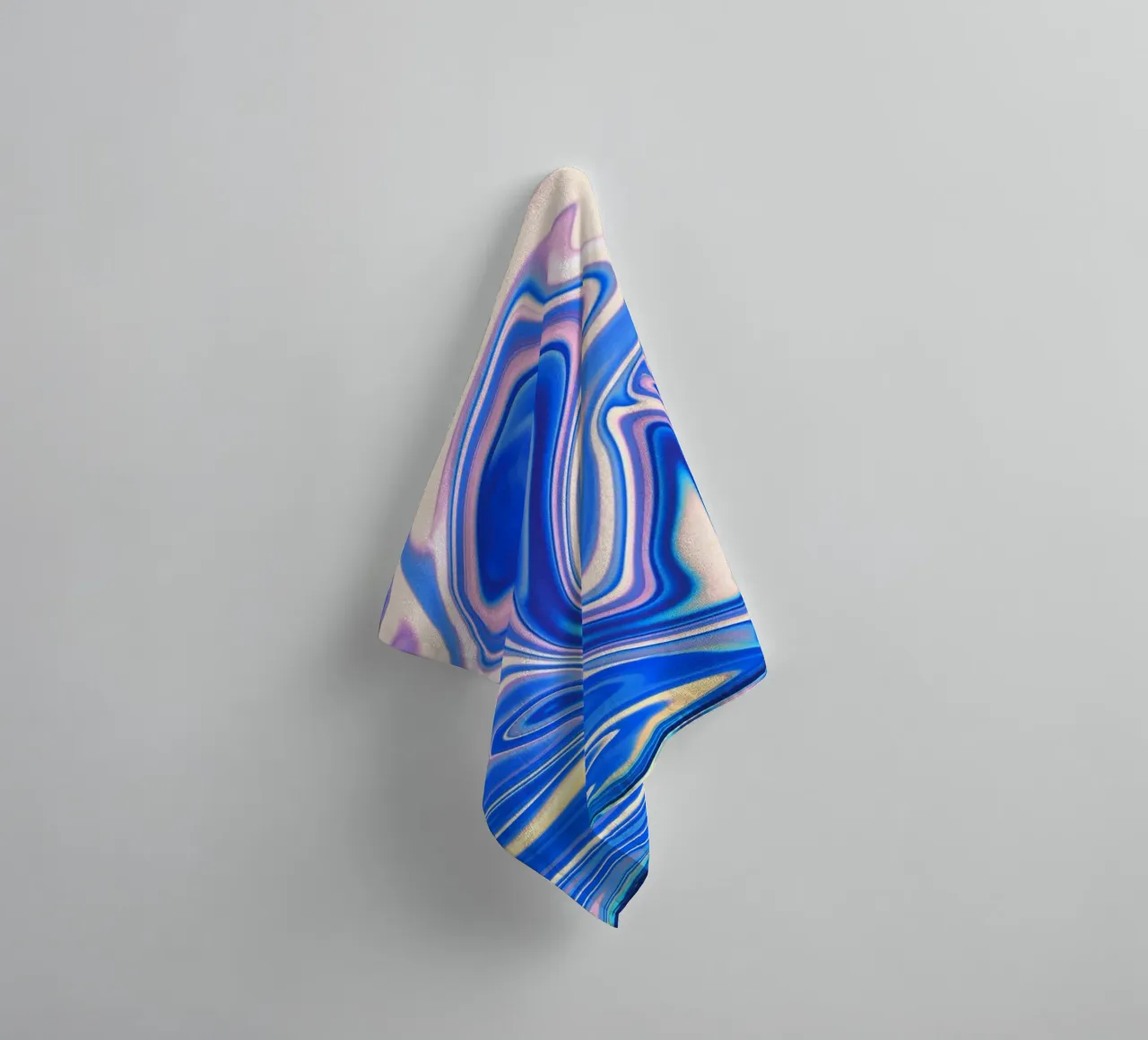 Abstract dynamic pattern in white, blue and pink. towel by Something for you