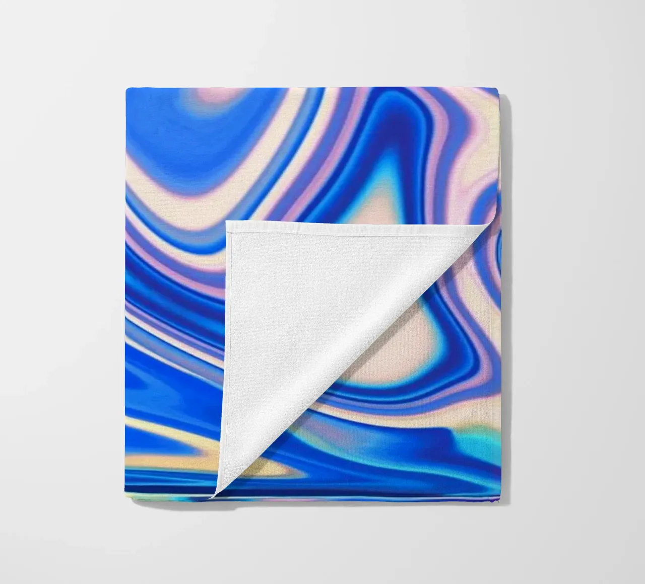Abstract dynamic pattern in white, blue and pink. beach towel by Something for you