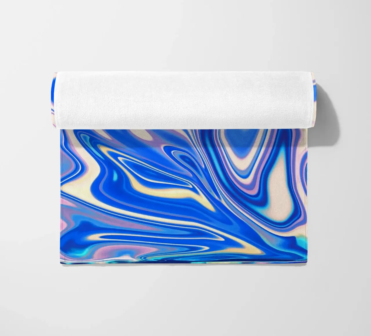 Abstract dynamic pattern in white, blue and pink. beach towel by Something for you