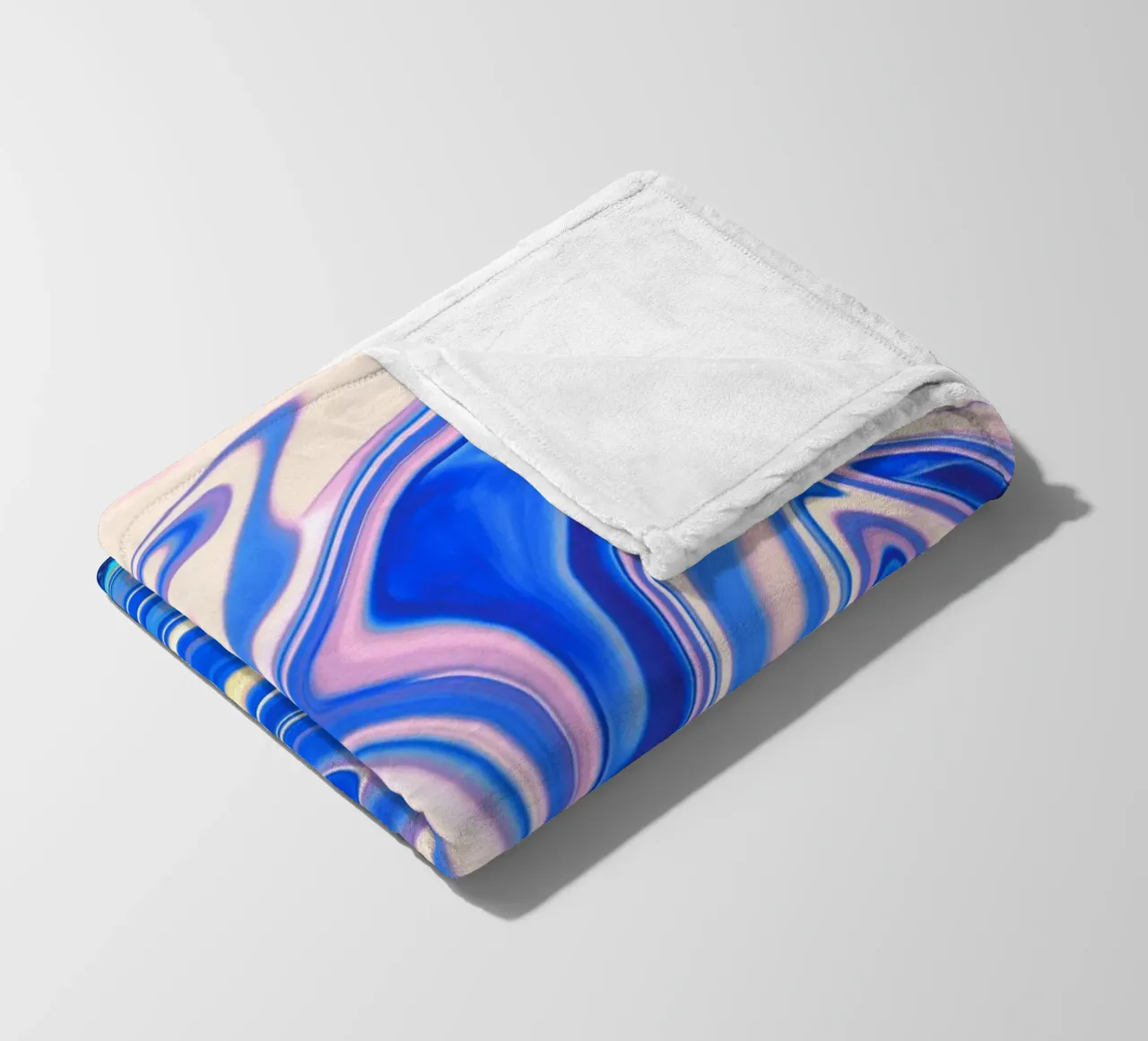 Abstract dynamic pattern in white, blue and pink. fleece blanket by Something for you