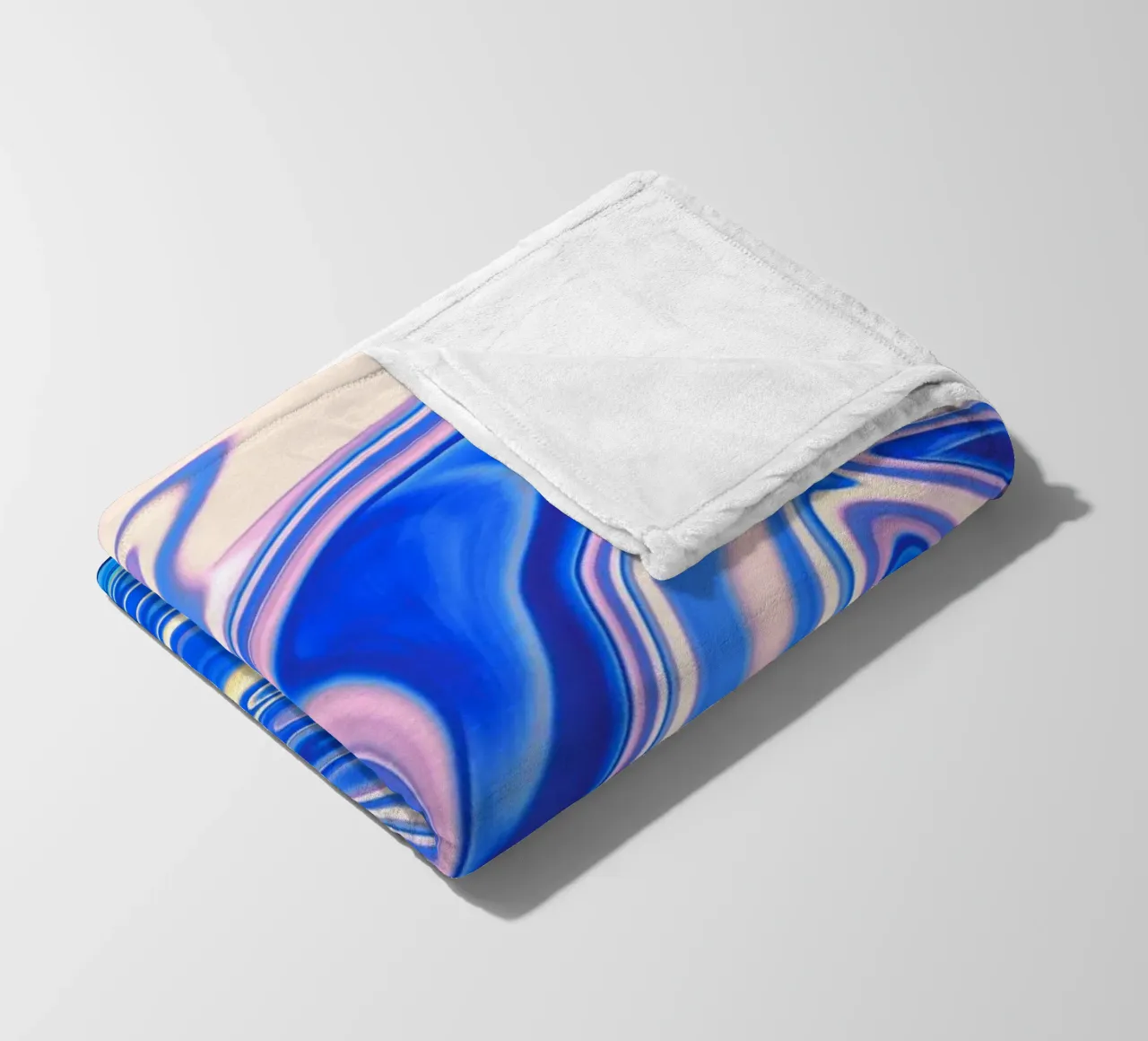Abstract dynamic pattern in white, blue and pink. fleece blanket by Something for you