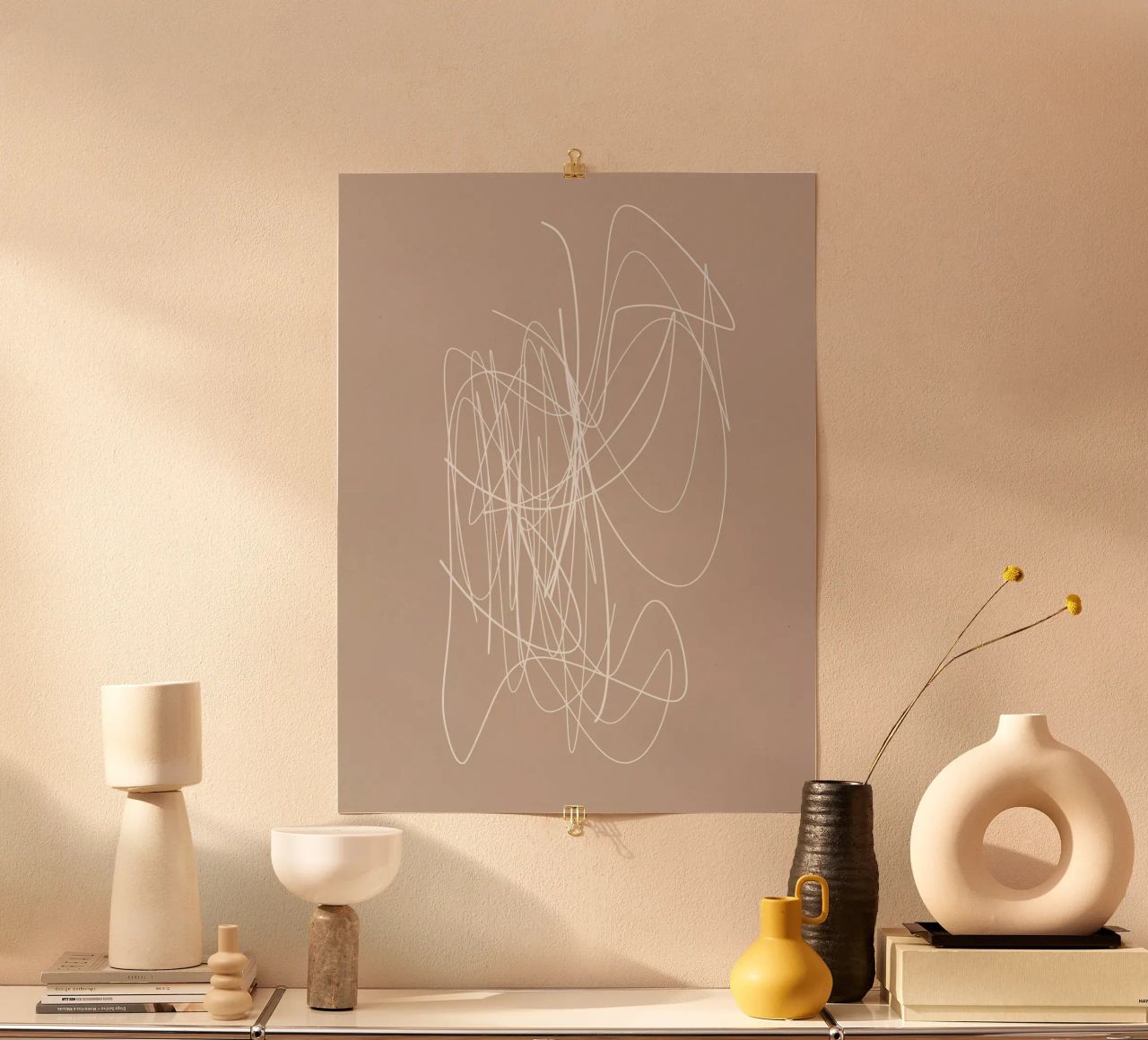 Meet You There | Abstract Minimal Line Drawing poster da sabidussi