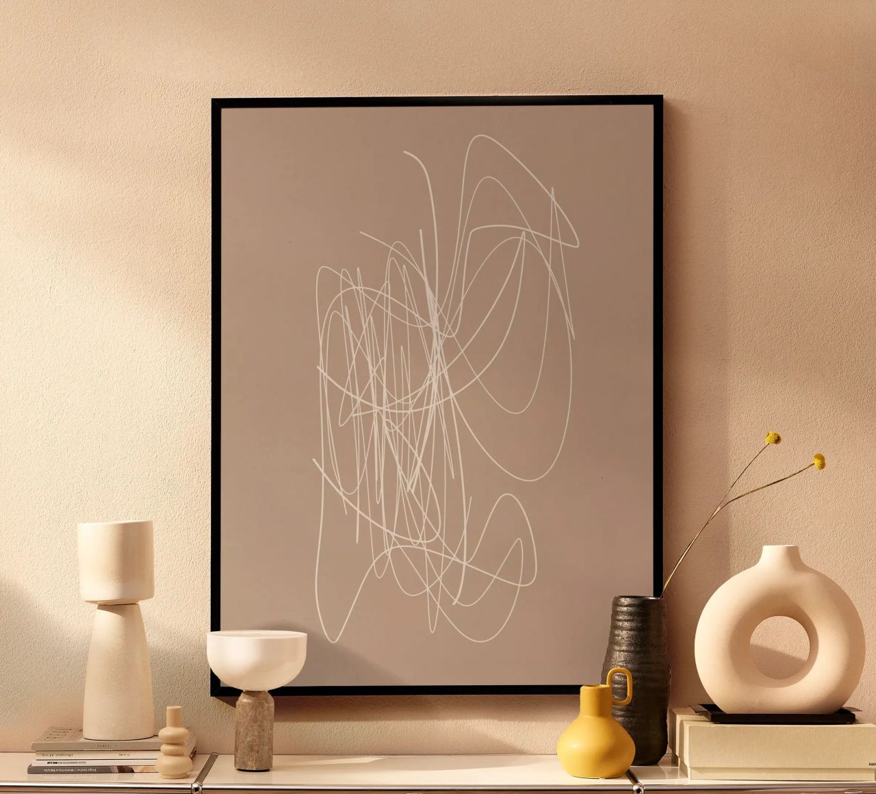 Meet You There | Abstract Minimal Line Drawing poster da sabidussi