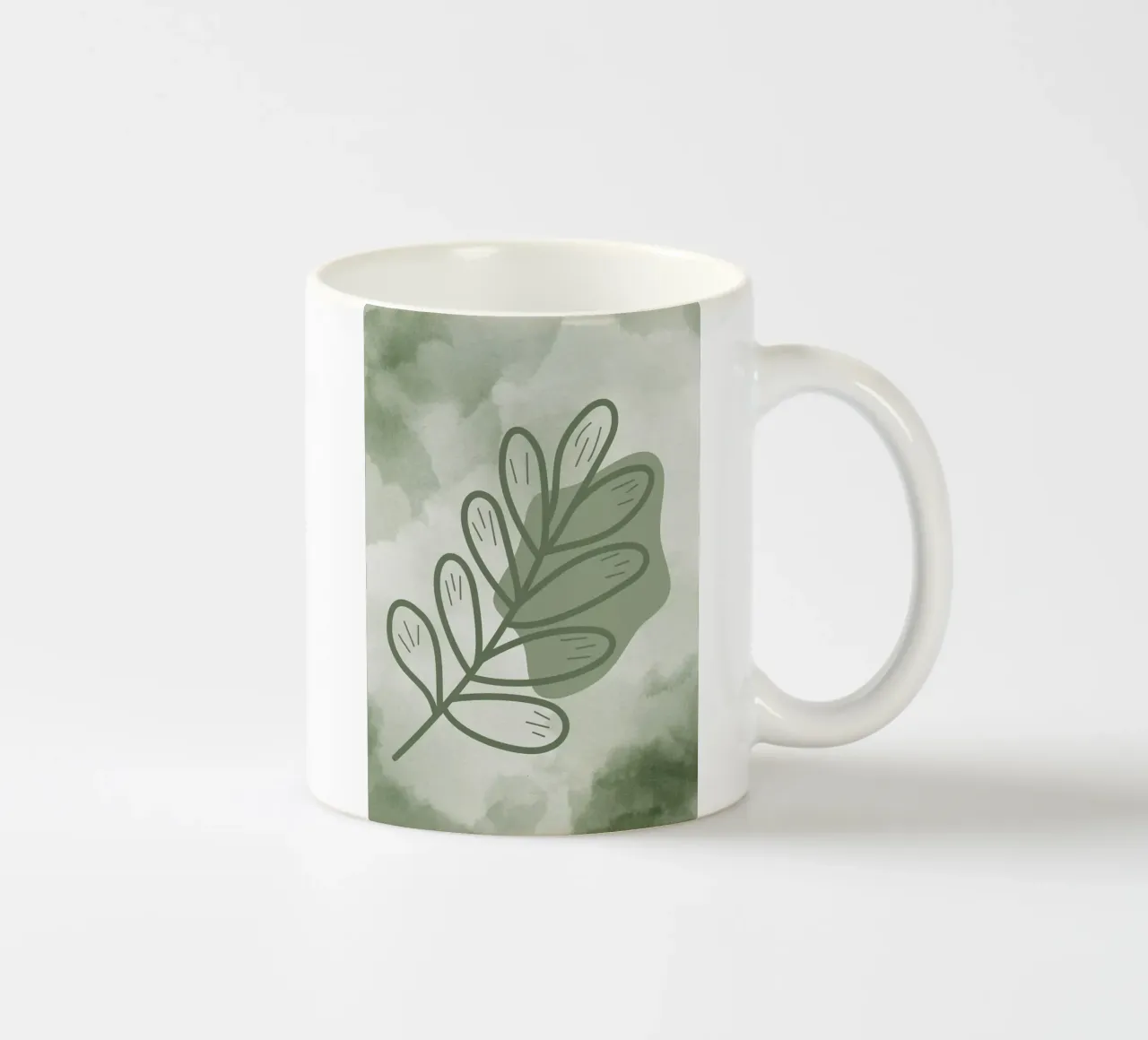 Foglia verde tazza in ceramica da HARU HARU