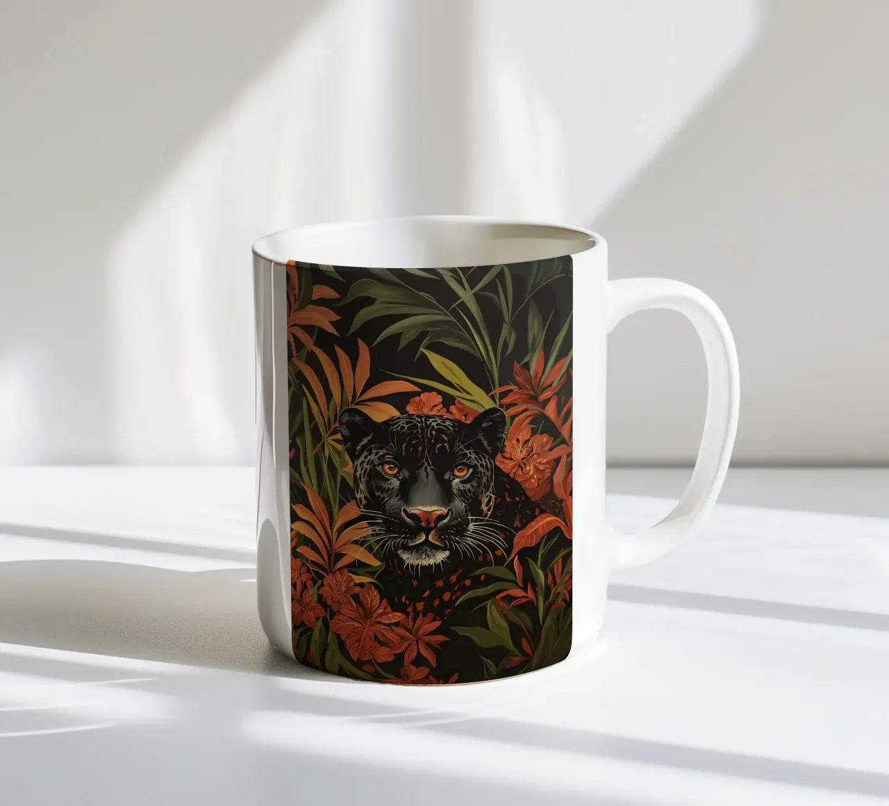 Pantera Nera nella giungla tazza in ceramica da apple crumble